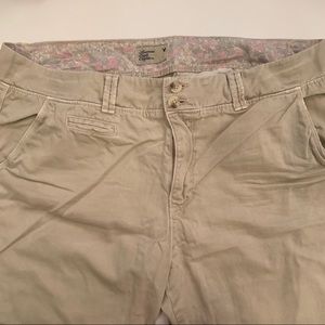 American Eagle Cotton Khaki Tapered Leg Pants 12